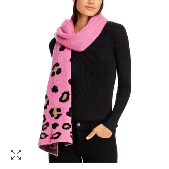Aqua Cashmere Pink Leopard Scarf - Picture 1 of 1